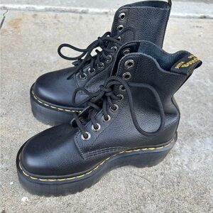 Dr. Martens Black Platform Combat Boots